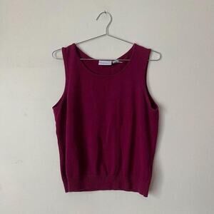 Vintage Cotton Raspberry Sweater Vest Women's Large